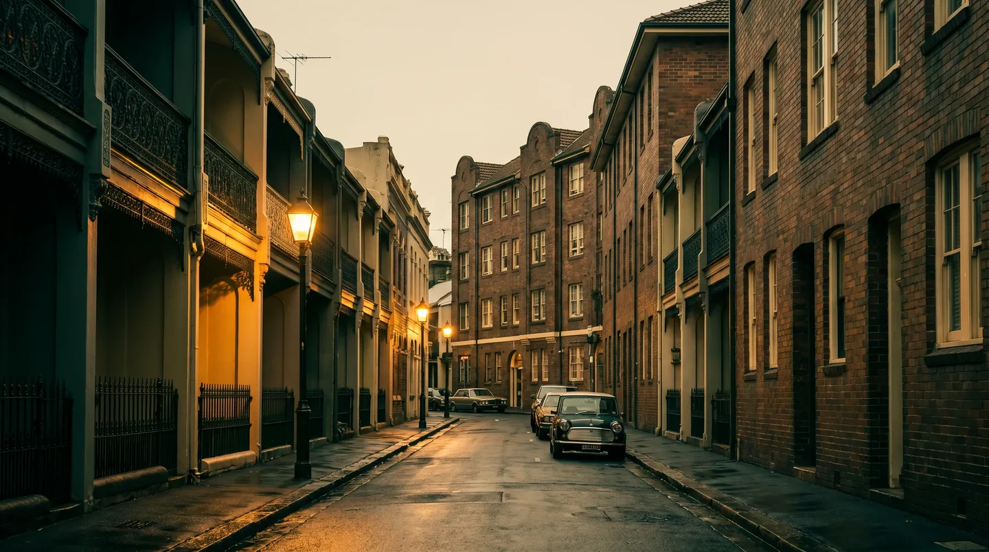 A Darlinghurst street scene at dusk